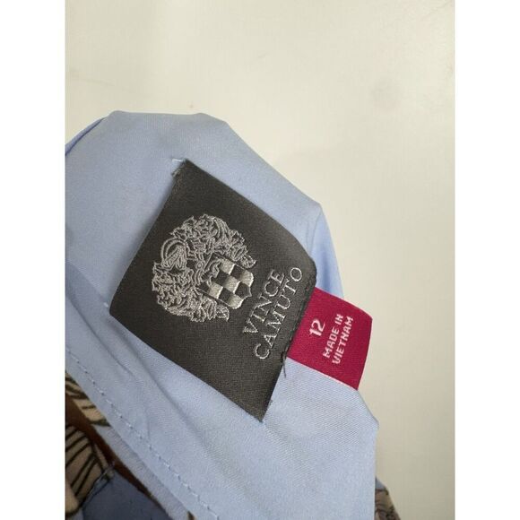 VINCE CAMUTO Floral Cowl Neck Bow Back Crepe Midi Spring Dress Size 11 - Picture 3 of 8